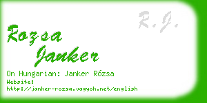 rozsa janker business card